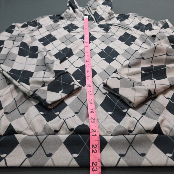 CEGOLFS Womans Side 1/4 Zip Golf Pullover-M-Golf Clubs Diamond Cut Tapestry - Picture 3 of 6